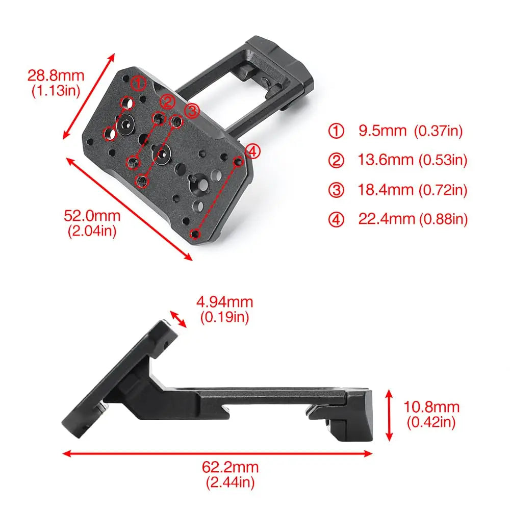 AQzxdc RMR Red Dot Sight, Universal 45-Degree Lightweight Optic Mount with Mount Adapter Plates Included, Fit for 20 mm Rail