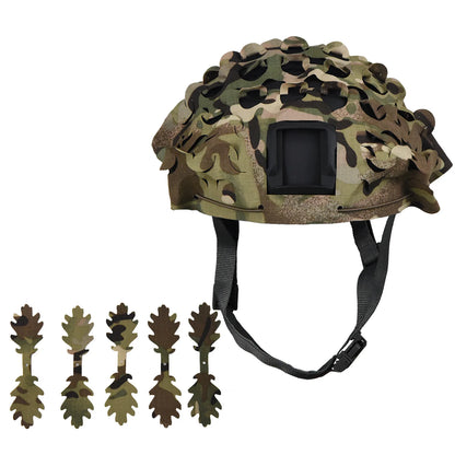 Tactical 3D Camo Leaf Shape Airsoft Helmet Cover Mesh Helmet Cloth Paintball Paratrooper Hunting Airsoft Helmet Accessories