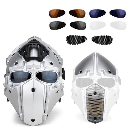 AQzxdc Tactical Outdoor Full Face Goggles Helmet Used for/Airsoft/Paintball Shooting/Movie Props/CS