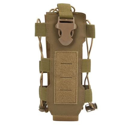 AQzxdc Molle Water Bottle Pouch，Military Molle Water Bottle Holder，Drawstring Open Top & Mesh Bottom Travel Water Kettle