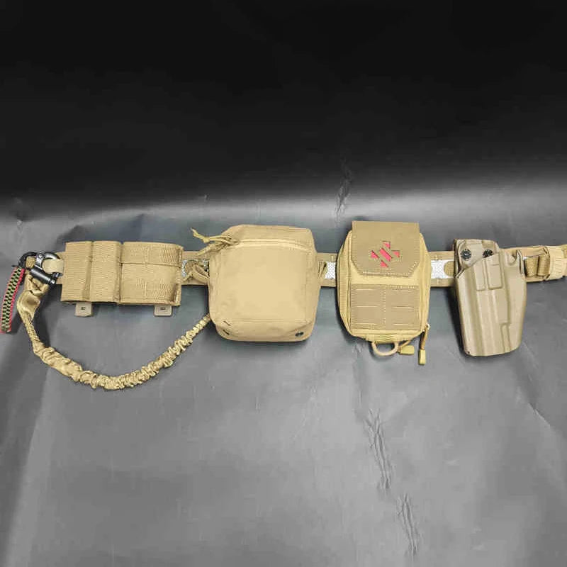 Tactical G17 Holster Belt Set with Triple Magazine Bag & Sundries Bag & Medical Bag & Gun Rope for Airsoft Paintball CS War Game