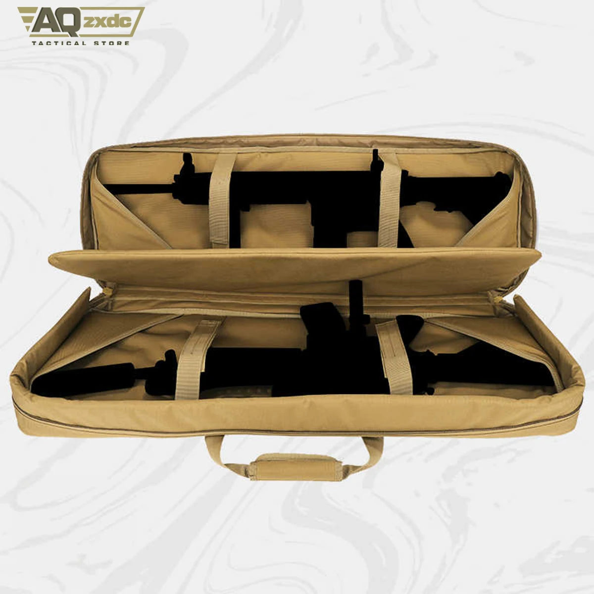 Double Rifle Case Gun Bag, Safely Long-Barrel Firearm Transportation Cases Locks, All-Weather Soft Tactical Range Bag Ackpack