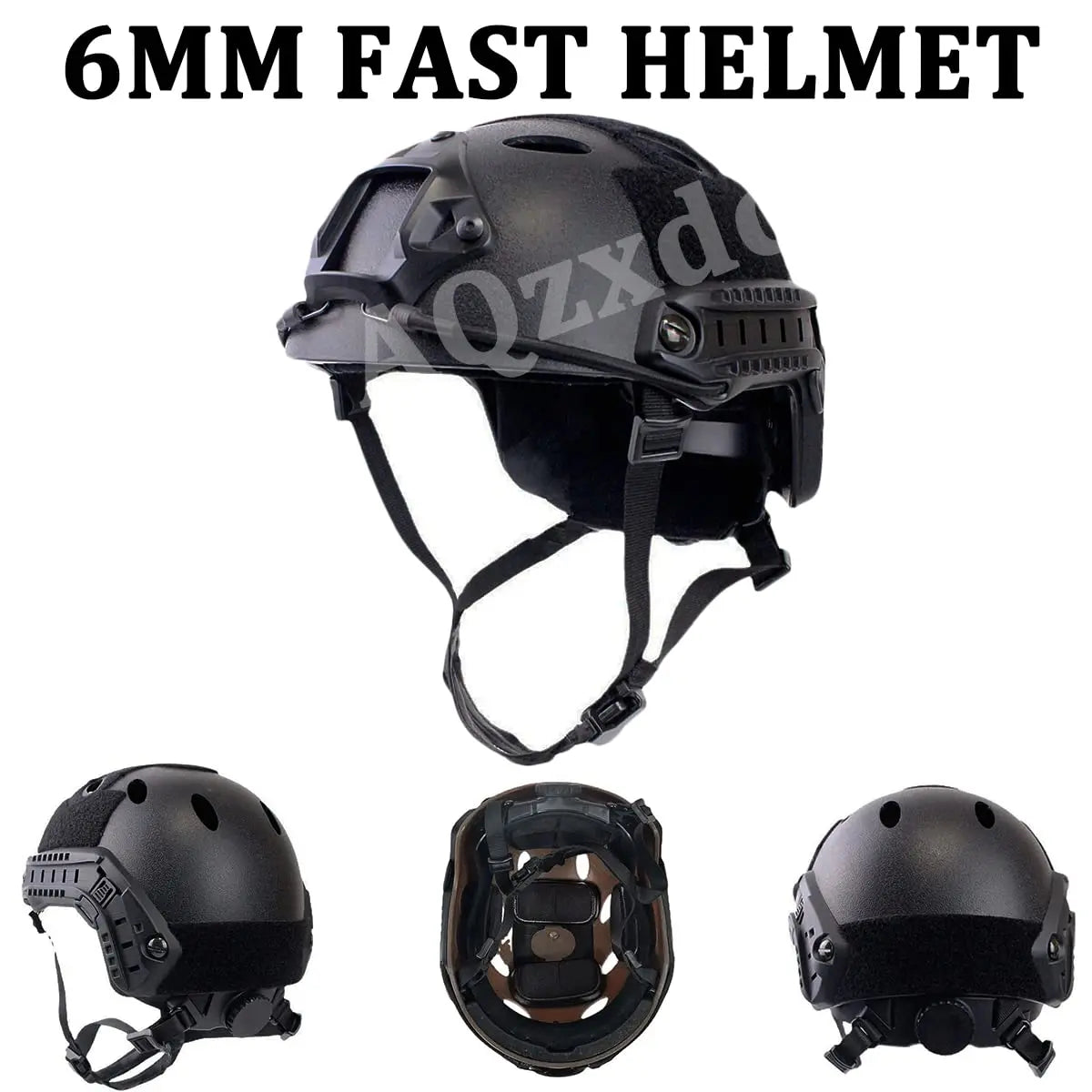 AQzxdc  Airsoft Military Helmet with Tactical Goggles And Steel Mesh Mask(With Ear Protective ) 6MM Super Thick Paintball Helmet
