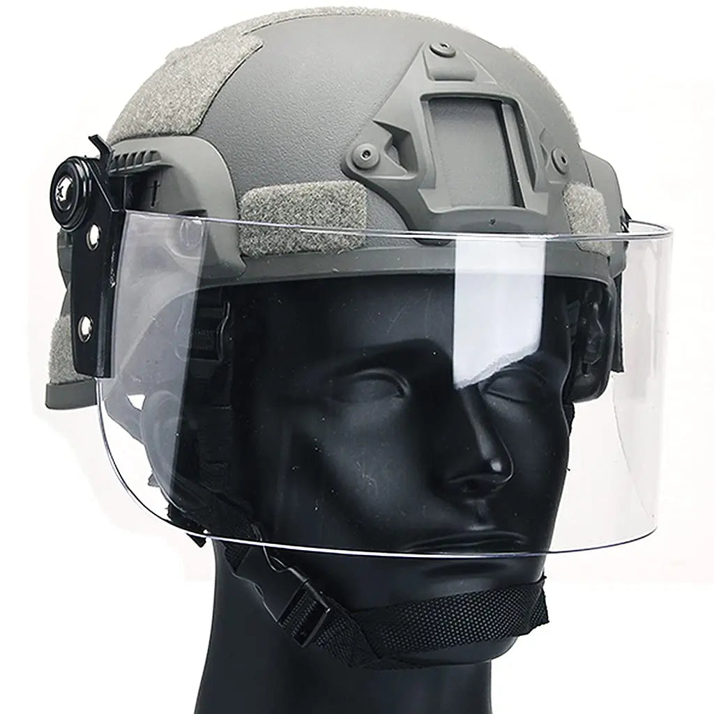 MICH 2000 Tactical Helmet Set, with Balaclava & Visor, Military Adjustable PC Protective Lens, for Airsoft Paintball BB Shooting