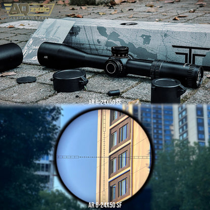 AQzxdc Optics AR 6-24X50 SF HK Side Focus Hunting Scope Thin Border Scope & Accessories Outdoor Tactical Sight High Ending Scope