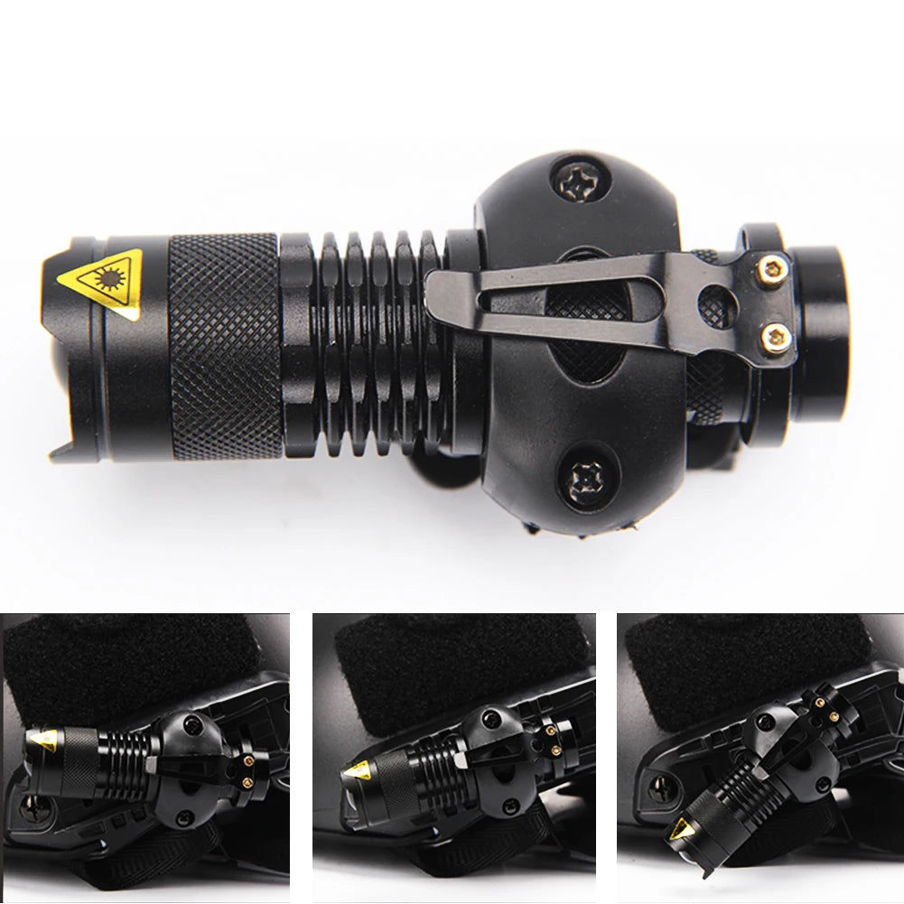 Single Clamp Rail Adaptor, Tactical Flashlight Accessories, Attaches to FAST/ACH/MICH Street Helmets, Fits 20-33MM Torches