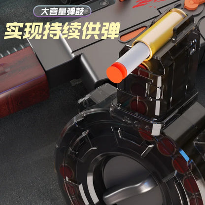 Hand-in-one shell throwing soft bullet gun Thomson submachine gun can fire toy gun model boys eat chicken fight