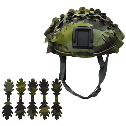 Tactical 3D Camo Leaf Shape Airsoft Helmet Cover Mesh Helmet Cloth Paintball Paratrooper Hunting Airsoft Helmet Accessories