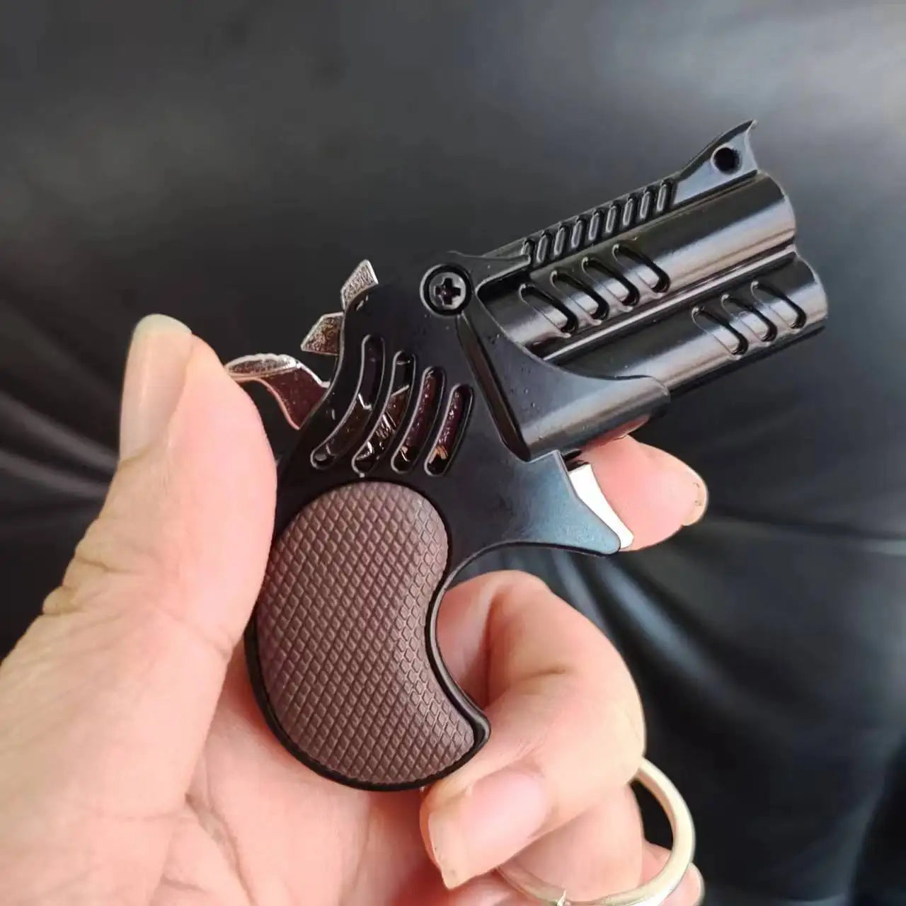 Mini Rubber Band Rifle Sprayer 8 Bursts  Rubber Toy Gun Miniature Alloy Pistol Model Ornaments Toy Gun For Boys Chrismas gift