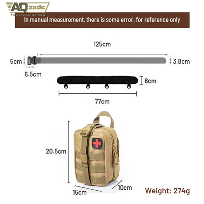 AQzxdc Tactical Assault Belt Set With Triple Magazine Bag & Triple Tool Bag & Multi-function Sundries Bag for Outdoor Training