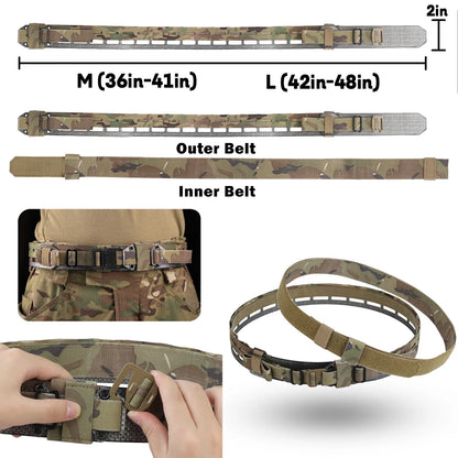 Tactical Assault Belt with Quick-Draw Holster & Triple Mag Bag & Foldable Sundries Bag & Medical Bag & Double Pack for airsoft