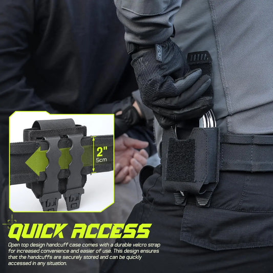 Law Enforcement Gear Handcuff Holder, Molle Handcuff Pouch for Duty Belt, Police Vest, Handcuff Case Fit Hinged/Folding Handcuff