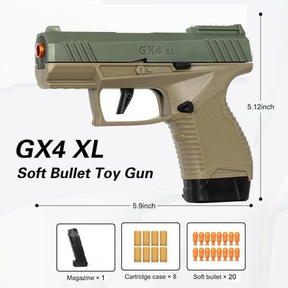 Empty Hanging Shell Ejecting Mini Toy Gun Soft Bullet Blaster with Scope Toy Black Pistol for Kids Boys Girls Gift