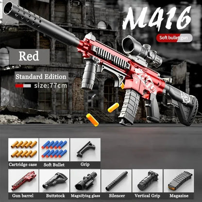 M416 Toy Gun Shell Throwing Soft Bullet Can Fire Suction Cup Children's Assault Rifle Manual loading Model Boy's Toy