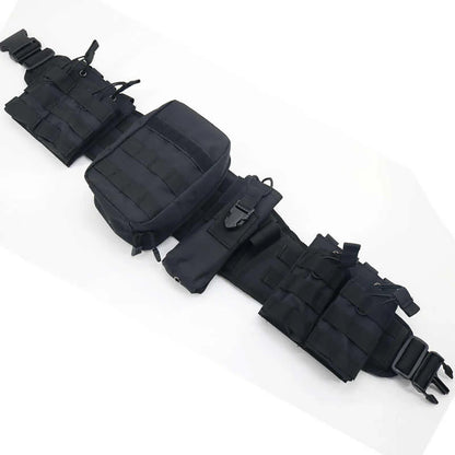 AQzxdc Outdoor Waist Wrap Camouflage Tactical Belt Set Multi-functional Molle Belt Accessory Bag for Outdoor Training