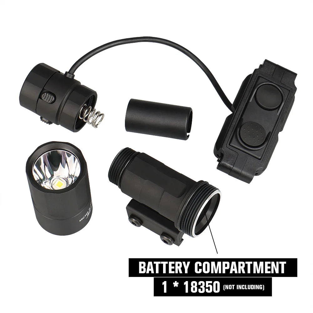 Tactical Micro 2.0 MCH Single Output Flashlight 1000 Lumens Hunting Light with Remote Press Switch fits 21.2mm Rails gs15-0157