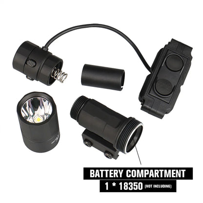 Tactical Micro 2.0 MCH Single Output Flashlight 1000 Lumens Hunting Light with Remote Press Switch fits 21.2mm Rails gs15-0157