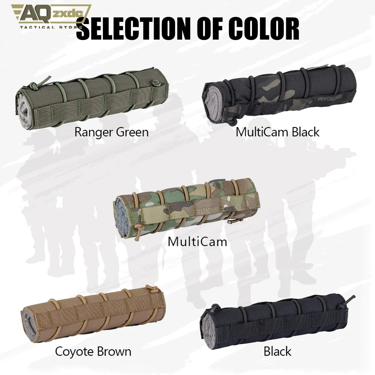 AQzxdc Tactical 8.6inch Suppressor Cover Airsoft Protect Sleeve Wrap Military Silencer Quick Release Cover