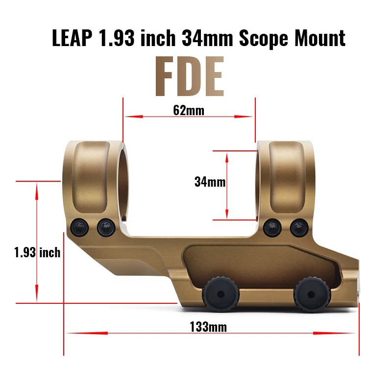 SCALAR Type LEAP 30mm / 34mm Riflescope Mount 1.54" / 1.93" Height 20mm Picatinny Rail Base Hunting and Airsoft Mount
