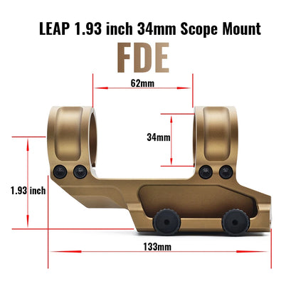 SCALAR Type LEAP 30mm / 34mm Riflescope Mount 1.54" / 1.93" Height 20mm Picatinny Rail Base Hunting and Airsoft Mount