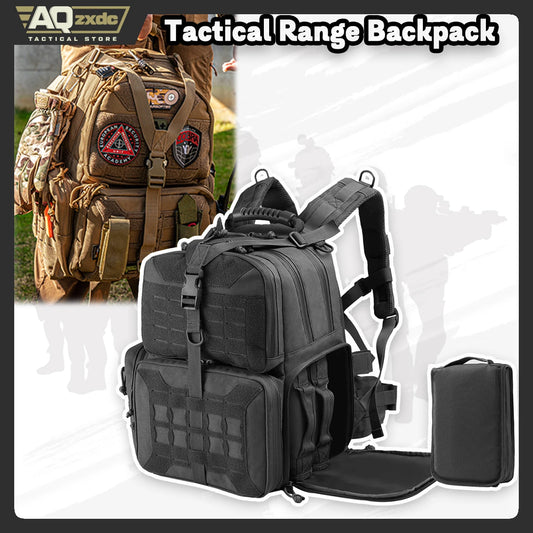 AQzxdc Tactical Range Backpack, Gun Bag for Handguns and Ammo, 3 Pistol Carrying Cases for Hunting Shooting Airsoft CS War Game