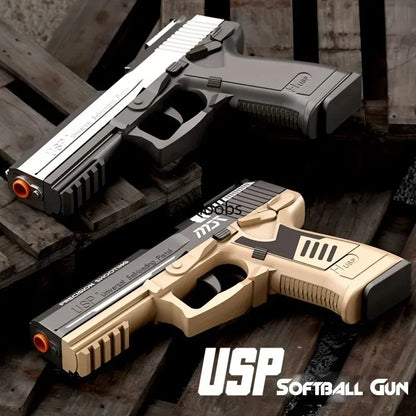 USP Throwing Shell Toy Gun Soft Bullet Airsoft Launcher Outdoor Sports CS Game Weapon Pistol Shooter Weapon for Children Gift