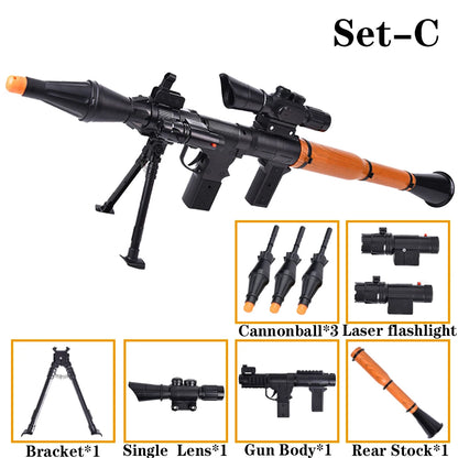 Tactical Grenade Model Plastic Bazooka RPG-7 Grenade Rocket Launcher Cosplay Props, Video Shooting Props, War Game Toys