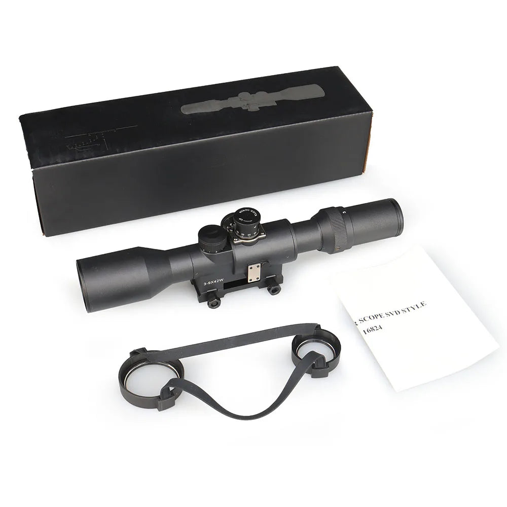 PPT Rifle Scope Lens 3-9x42 SVD Rifle Scope Hunting Magnificatio 3x-9x  with mount adapter Shooting gs1-0415