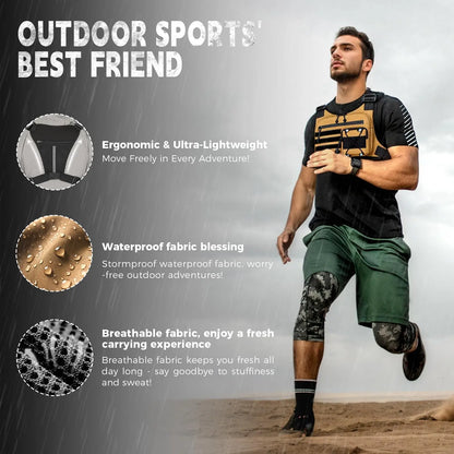 AQzxdc Outdoor Sports Chest Bag for Men, Chest Vest Holster Fits Most Pistols, EDC Travel Chest Pack for Running, Hiking