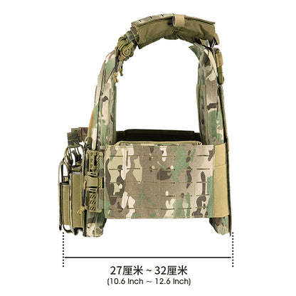 Tactical Plate Carrier Vest with Quick Release Function, with Mag Pouch 2.0 Lightweight Airsoft Vest Quick Release Equipment