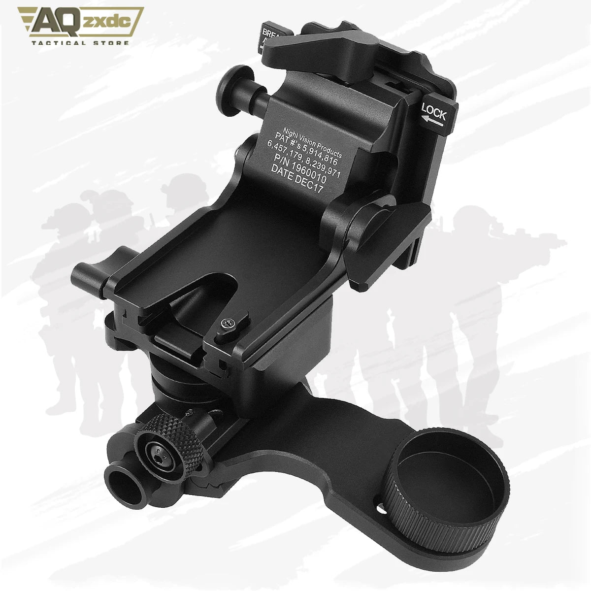 AQzxdc Tactical PVS 14 J Arm Night Vision Goggles NVG Mount Metal Helmet Mount Rhino Mount Compatible with All Models of PVS14