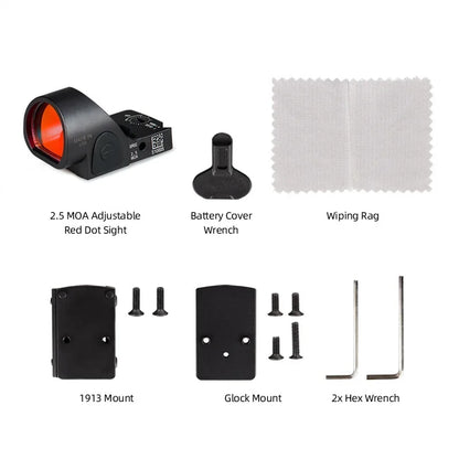 Mini Red Dot Sight 2.5 MOA Aluminum Red Dot Scope G Model Mount 1913 Mount For Outdoor Hunting gs2-0130