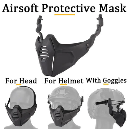 AQzxdc FAST Helmet Set, with Airsoft Mask and Goggles, Sound Pickup and Noise Canceling Headphones, Flashlight & Helmet Cover