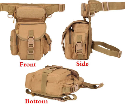 AQzxdc Multi-Purpose Hiking Waist Fanny Pack Tactical Military Drop Leg Bag Running Backpack Outdoors Cycling Pouch Shoulder Bag