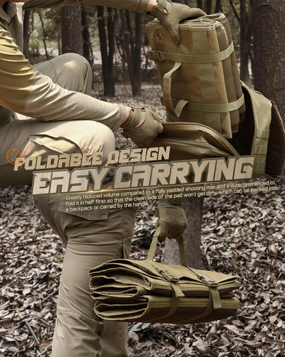 Shooting Mat Prone Tactical Shooting Pad Folded Shooter Blanket with Bipod Holder, for Hunting Outdoor Training Competition