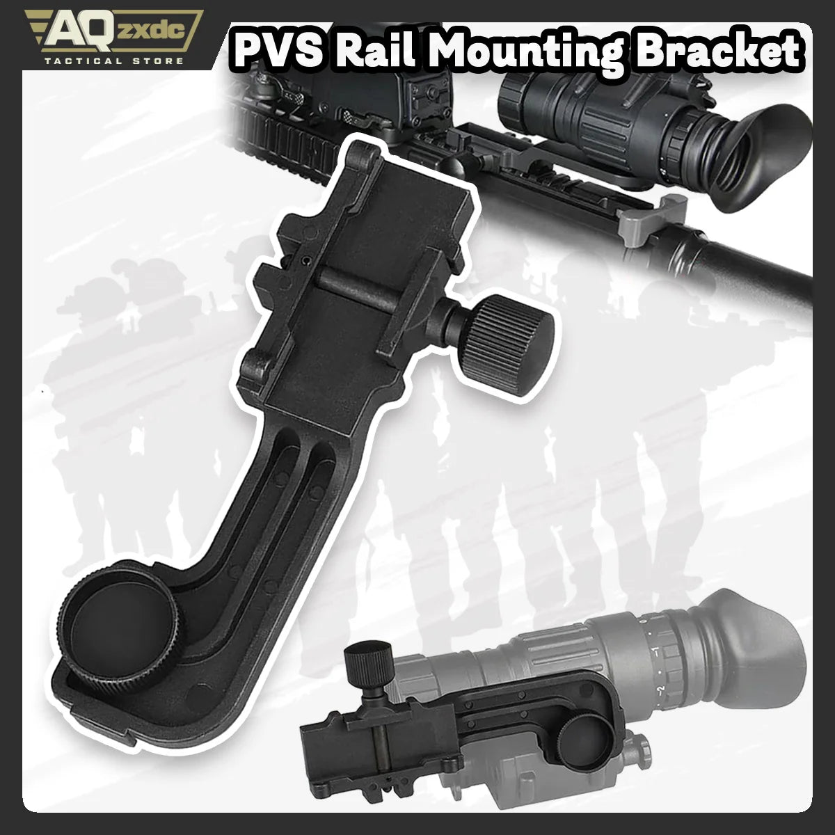 AQzxdc Pom Adjustable PVS 14 Night Vision Mount Adapter Straight Arm Mount Adapter for Night Vision PVS 14 / PV 1011 to NVG