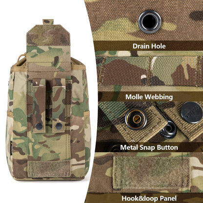 AQzxdc Outdoor Tactical Mushroom Bag with Roll Drawstring Soft Bag Self-unloading Magazine Bag Foldable for Airsoft CS War Game