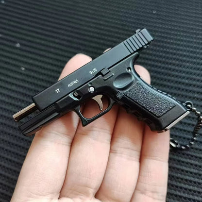 1:3 G17 Miniature Pistol Model With Holster Metal Toy Gun Detachable DIY Semi-alloy Keychain Pendant Ornaments Children's Toy