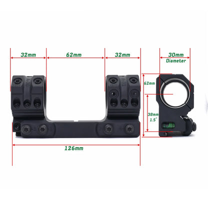 New SP-3002 Solid 0MIL 0MOA 30mm Tube Riflescope 38mm Height 1.5inch Mount with Surfaces for Red Dot Sight Accessories