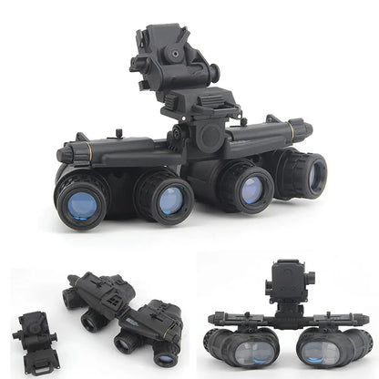 AQ Heavy-Duty Tactical Helmet Set, with Paintball Mask & Telescope Model & Soundproof Headphones, Aluminum Alloy L4G24 NVG Mount