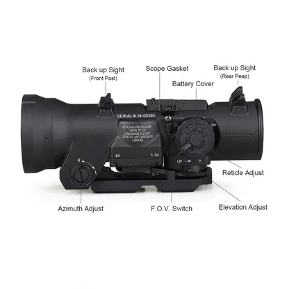 Hunting Scopes 1.5x 6x Zoom Optical Sight For Hunting Red Dot Illumination 1913 Picatinny rail compatible gs1-0409