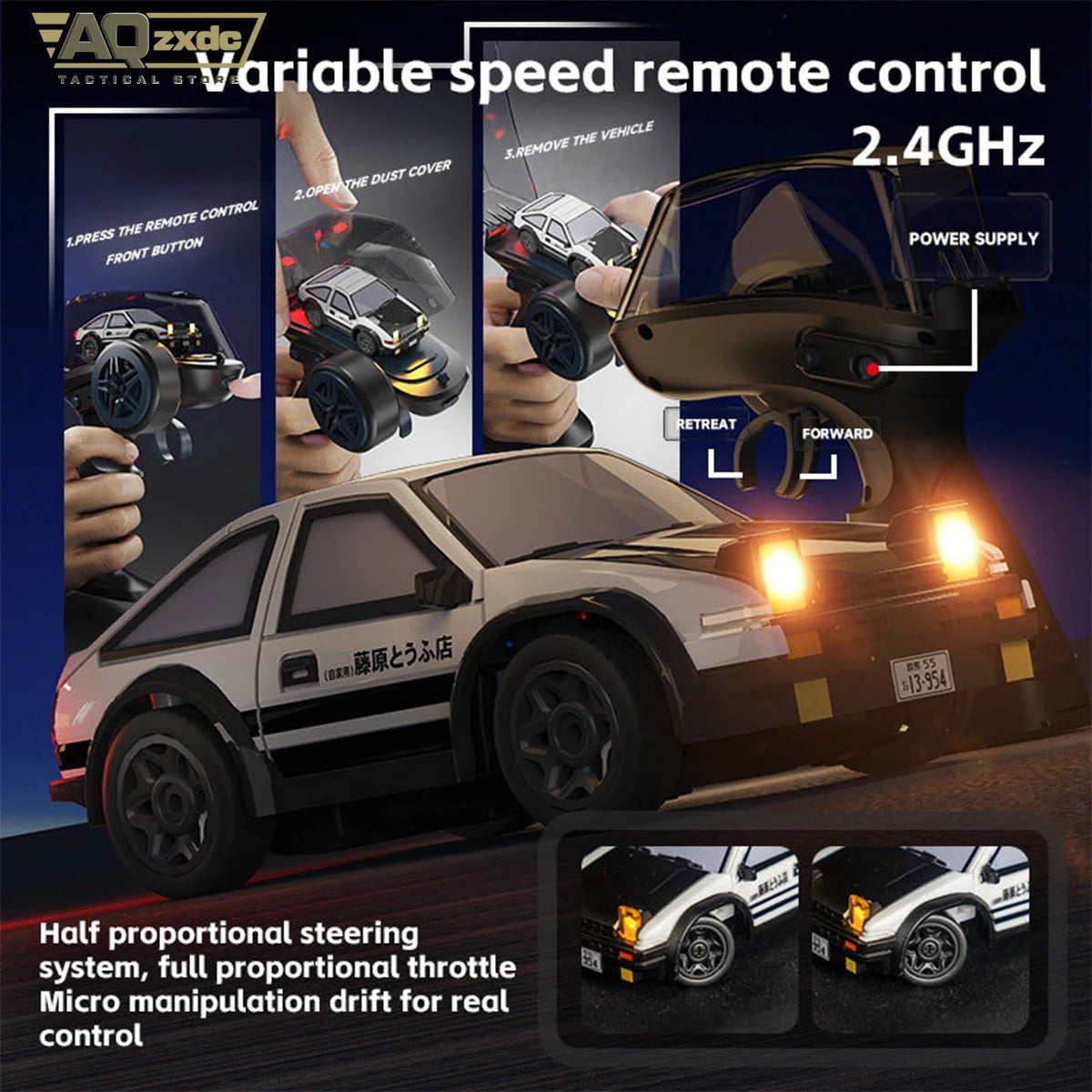 K14 RTR 1/64 2.4G 4WD Drift RC Car Mini Race, Radio Control High-Speed Motor Full Proportional On-Road Racing Vehicle Model