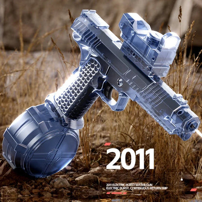 2011 Electric Water Gun With Light Flashing Pistol Summer Outdoor Pool Water Gun Continuous Firing Water Fights for Adults Kids