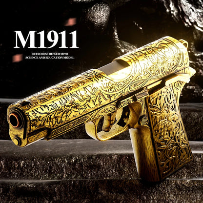 Carving 1911 Shell Throwing Pistol Continuous Firing Airsoft Blowback Empty Hanging Toy Gun Outdoor CS Weapon for Boys Adult