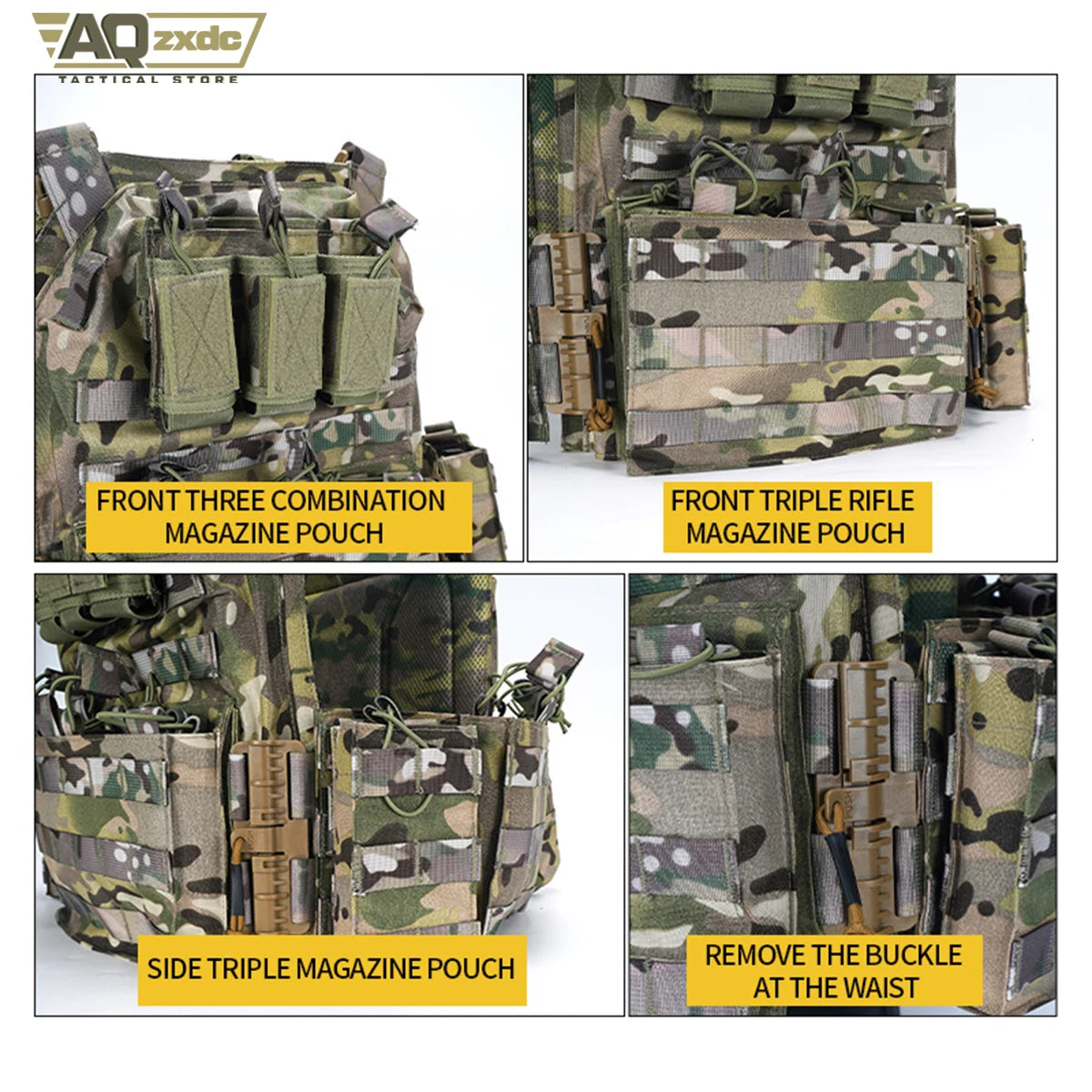 Tactacal Quick Release Camouflage Vest Tactical 1000D Outdoor Shooting Combat Tactical Armor Vest for Airsoft Paintball CS Game