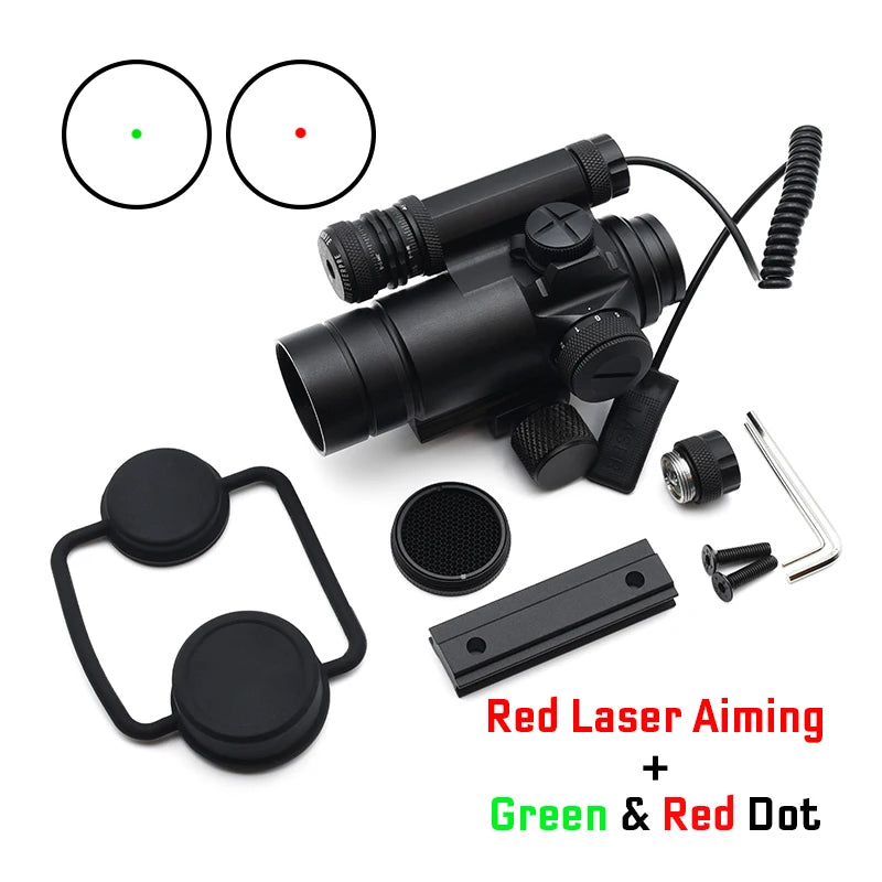 Tactical M4 Red Dot Reflex Sight Collimator Optics with Spacer and QRP2 Mount & Killflash Replica with Full Original Markings