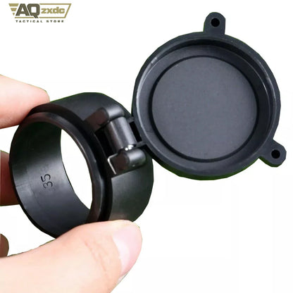 AQzxdc Flip Caps Tactical Lens Cover Flip Caps Eyepiece Flip-Up Protector Cover Outdoor Hunting for Rifle Scope Lens Cover