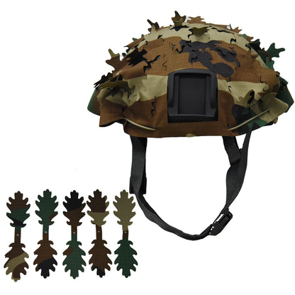 Tactical 3D Camo Leaf Shape Airsoft Helmet Cover Mesh Helmet Cloth Paintball Paratrooper Hunting Airsoft Helmet Accessories