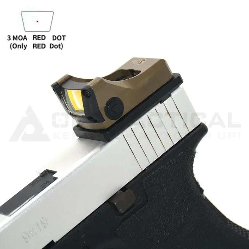 Tactial M1 Green/Red Dot Sight 3MOA with Full Original Markings Airsoft Optics with 20mm Rail and Universal Glock Mount Plate