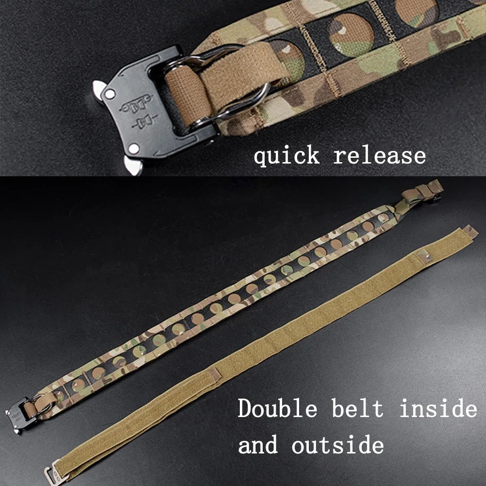 Tactical Belt Set with GP Pouch & 5.56/9mm Pouch, Multicam Adjustable Hunting Belt Set for Airsoft Paintbal